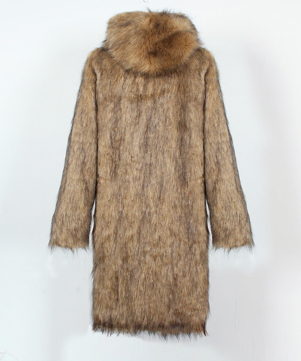 Chic Woman Faux Fur Coat