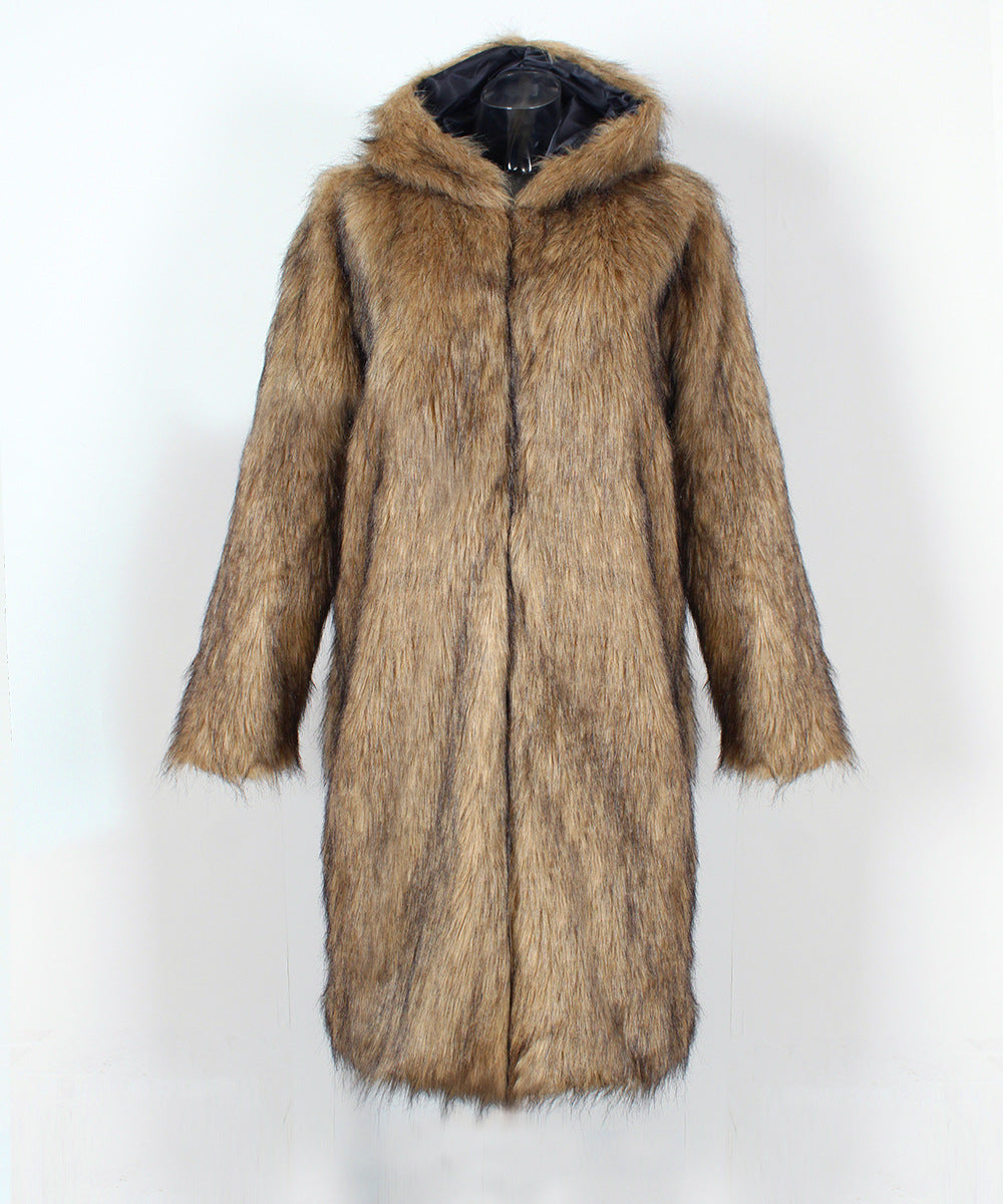 Chic Woman Faux Fur Coat